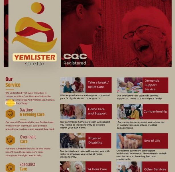 Domiciliary care Agency and cleaning company.