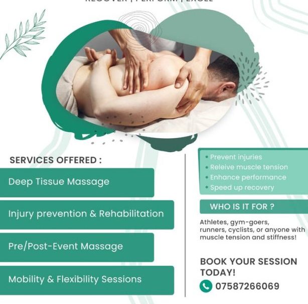 Relieve, Recover, Recharge with Expert Sports Massage!